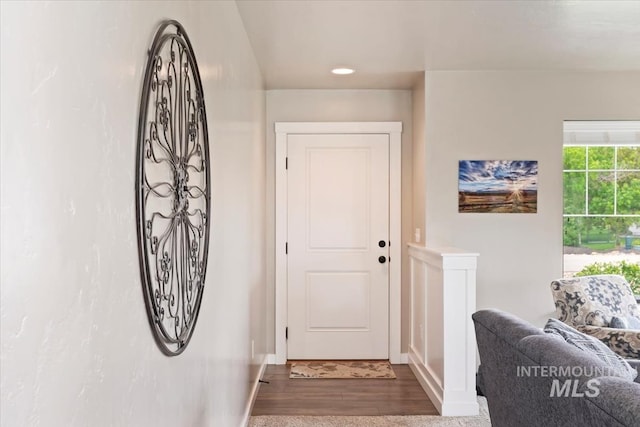 12131 W Precept Ln, Kuna, ID 83634 - entryway featuring wood finished floors and recessed lighting
