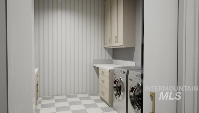 1054 N Delehaye Ave, Eagle, ID 83616 - washroom featuring cabinet space, light floors, and separate washer and dryer