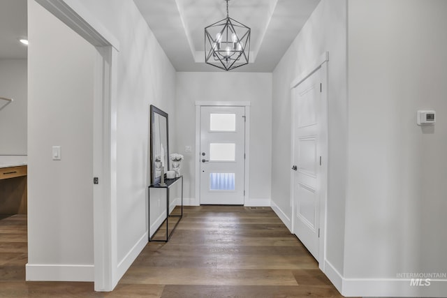 3675 E 3711 N, Kimberly, ID 83341 - foyer featuring a chandelier, wood finished floors, and baseboards