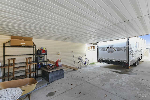 view of garage