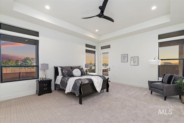 9891 W Napier Ct, Star, ID 83669 - carpeted bedroom featuring recessed lighting, baseboards, and a raised ceiling