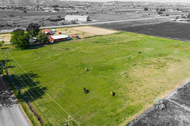 drone / aerial view with a rural view