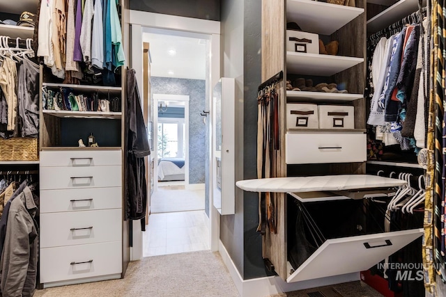 view of walk in closet