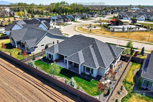 drone / aerial view with a residential view