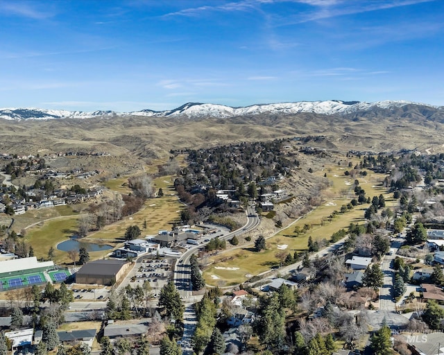 aerial view featuring a mountain view