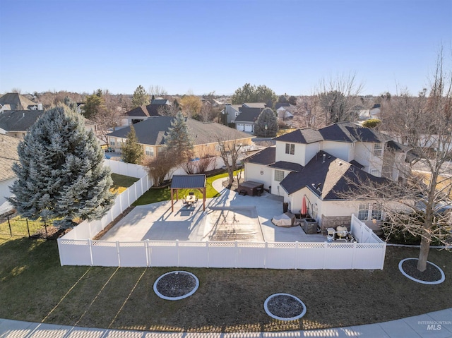 drone / aerial view featuring a residential view