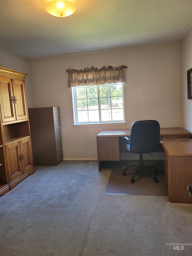 view of carpeted office