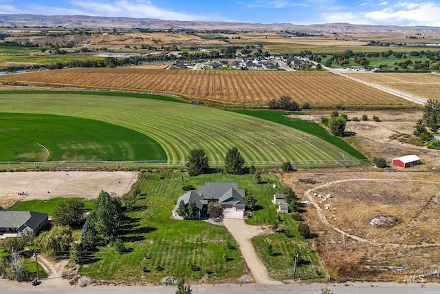 aerial view with a rural view