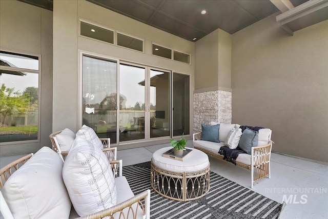 view of patio featuring an outdoor hangout area