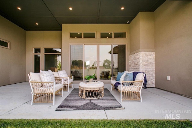 view of patio featuring outdoor lounge area