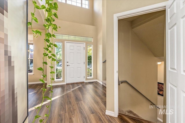 foyer featuring dark hardwood / wood-style flooring