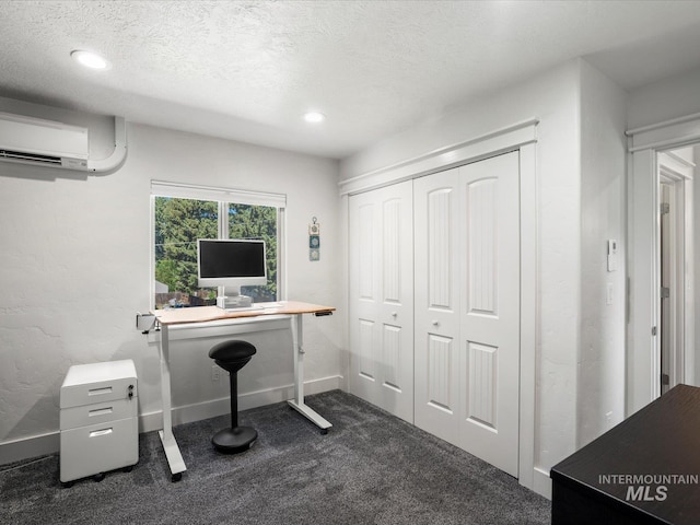 2510 N 24th St, Boise, ID 83702 - office area featuring carpet flooring, an AC wall unit, a textured ceiling, and recessed lighting