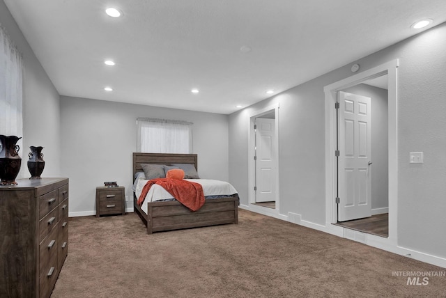 view of carpeted bedroom