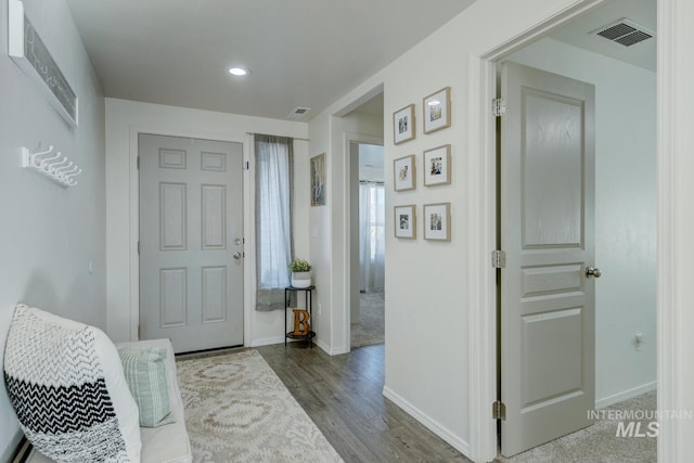 entrance foyer with hardwood / wood-style flooring