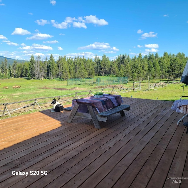 1050 Maxwell Ln, Elk City, ID 83525 - wooden terrace with a forest view