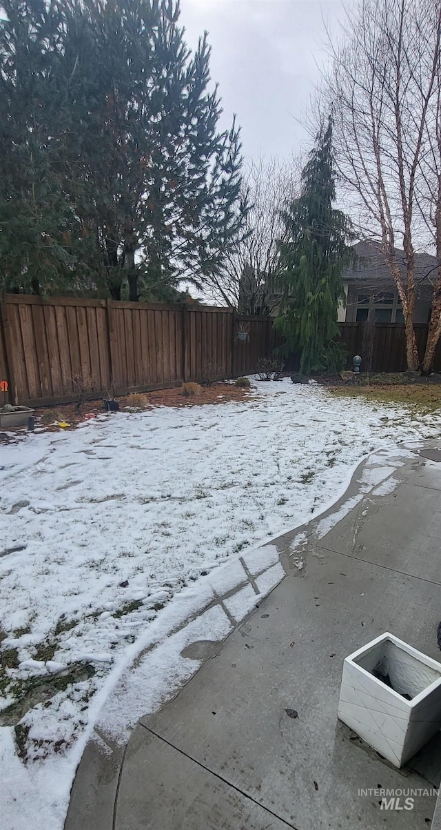 view of snowy yard