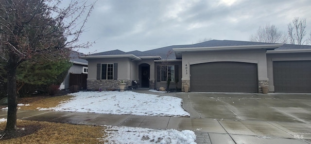 view of front of home featuring a garage