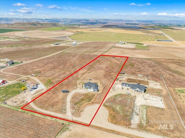 9805 Salmon Ridge Pl, Nampa, ID 83686 - aerial view of property and surrounding area featuring property parcel outlined