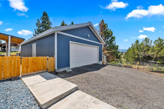 view of garage