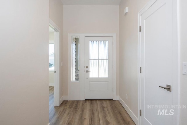 entryway featuring light wood-type flooring