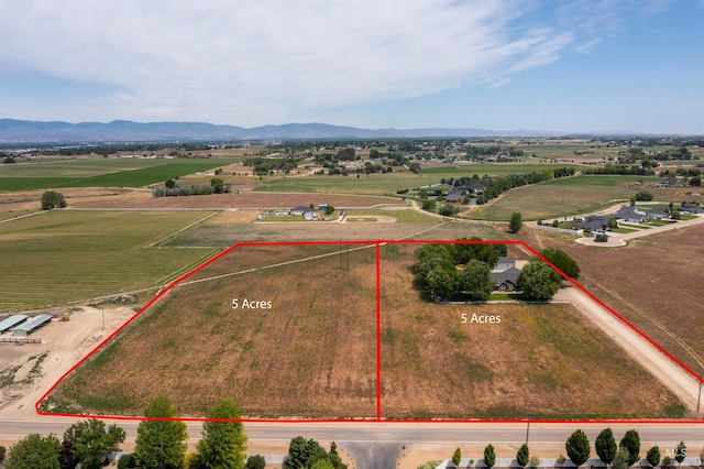 2790 S Mcdermott Rd, Nampa, ID 83687 - aerial view of property and surrounding area featuring mountains and property parcel outlined