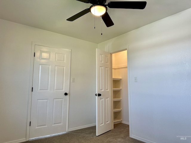 408 Walnut St, Nezperce, ID 83543 - unfurnished bedroom featuring carpet floors, baseboards, and ceiling fan
