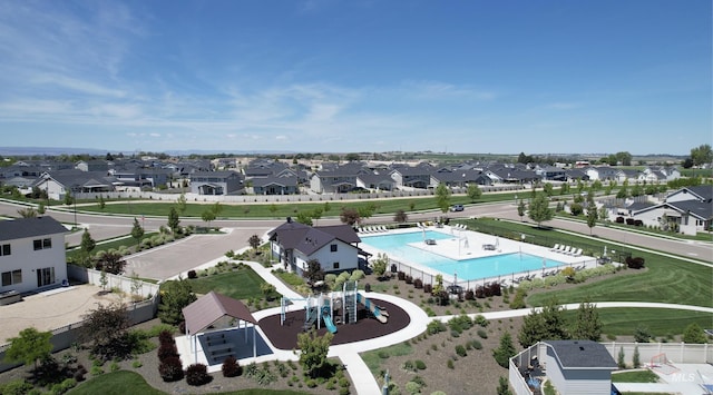 11638 W Quintale Dr, Nampa, ID 83686 - aerial view of residential area featuring a pool area