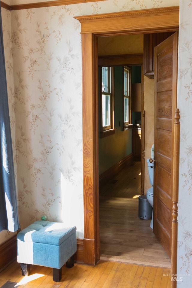 2771 S 850 E, Hagerman, ID 83332 - hall with light wood finished floors and wallpapered walls