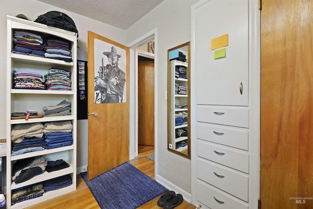 spacious closet with wood finished floors