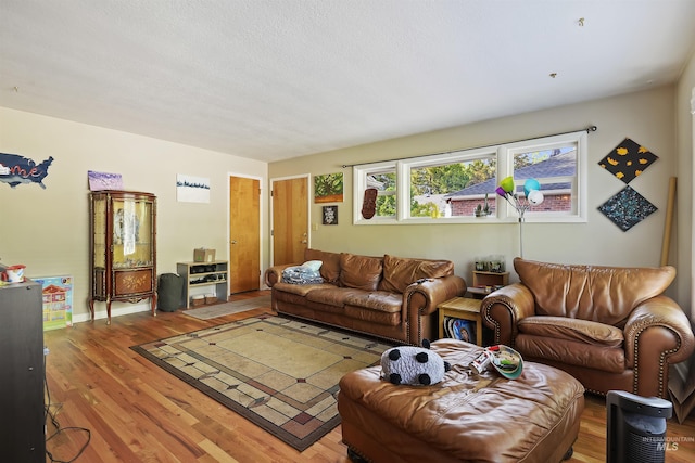 living room featuring light wood-style flooring