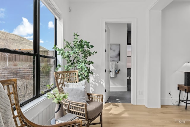 interior space with wood finished floors