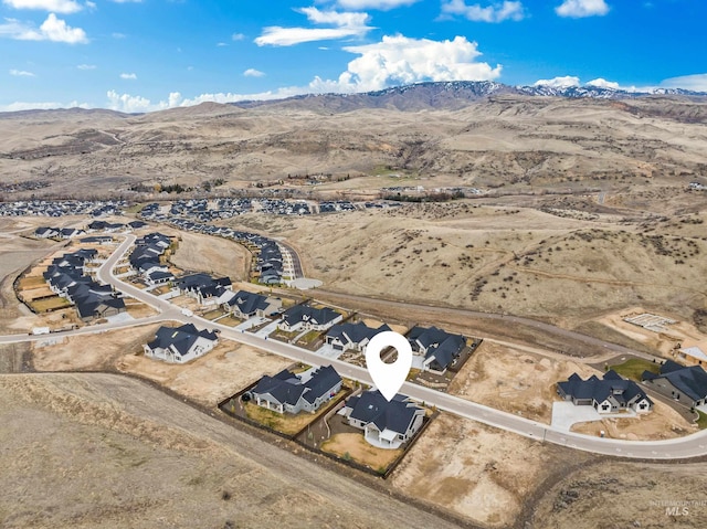 bird's eye view featuring a mountain view