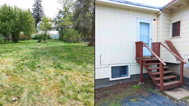 view of home's exterior with a yard