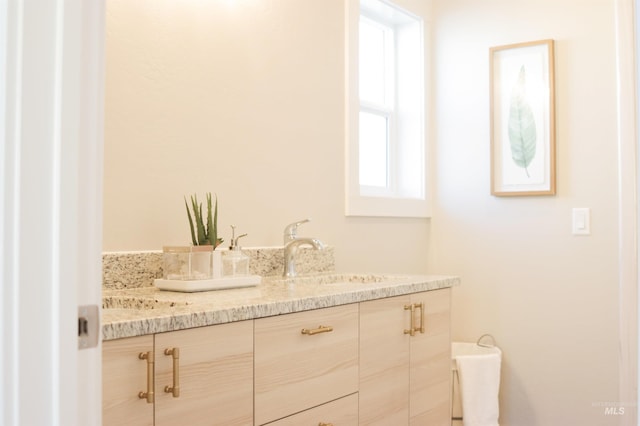 bathroom with toilet and vanity