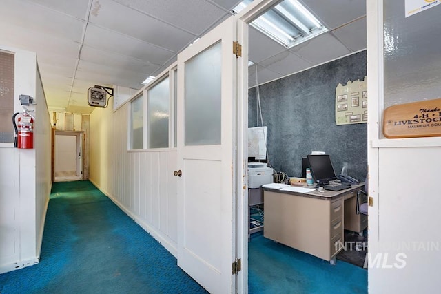 201 W A St, Vale, OR 97918 - corridor featuring carpet floors and a desk