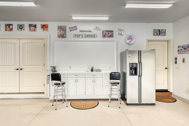 kitchen with stainless steel fridge