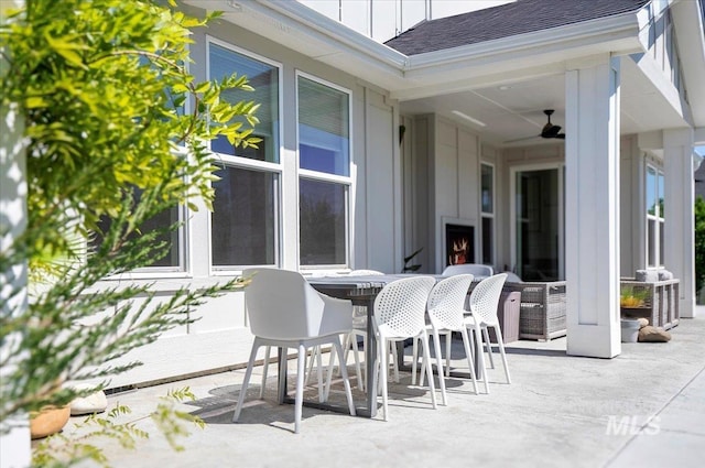 8701 W Suttle Lake Dr, Boise, ID 83714 - view of patio / terrace with a ceiling fan and outdoor dining area