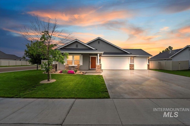 15352 N Shiko Way, Nampa, ID 83651 - craftsman-style home featuring a garage, covered porch, concrete driveway, and stone siding