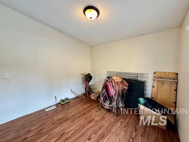 interior space with hardwood / wood-style flooring