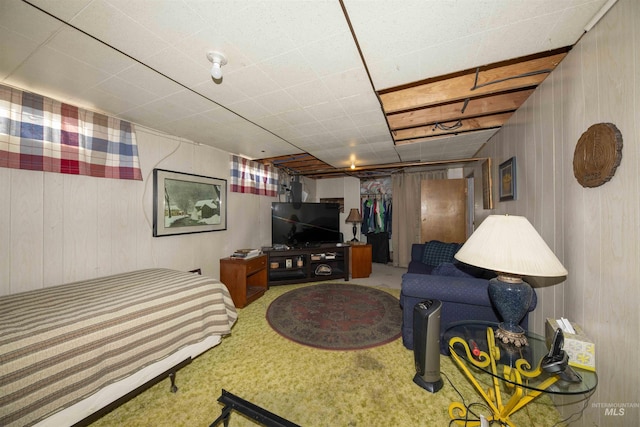 bedroom with carpet floors
