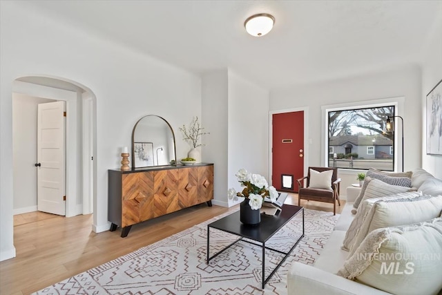 living room featuring hardwood / wood-style floors