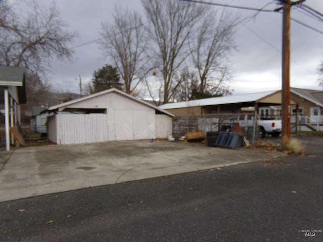 exterior space featuring a garage