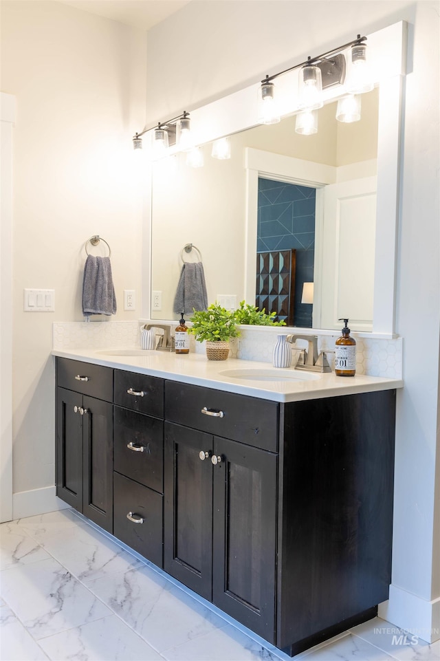 1946 W Windswept, Meridian, ID 83646 - full bathroom featuring double vanity and marble look tile flooring