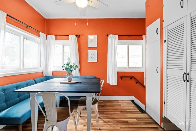 4705 W Franklin Rd, Boise, ID 83705 - dining area featuring wood finished floors and a ceiling fan