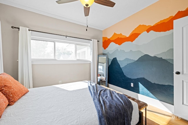 4705 W Franklin Rd, Boise, ID 83705 - bedroom with crown molding and ceiling fan