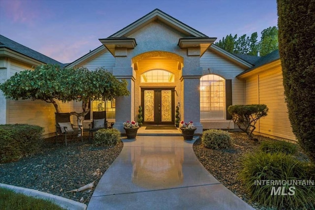 entrance to property with french doors