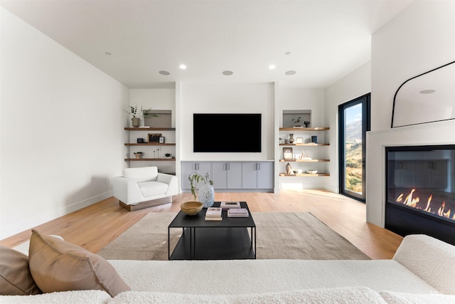 living room featuring light hardwood / wood-style floors