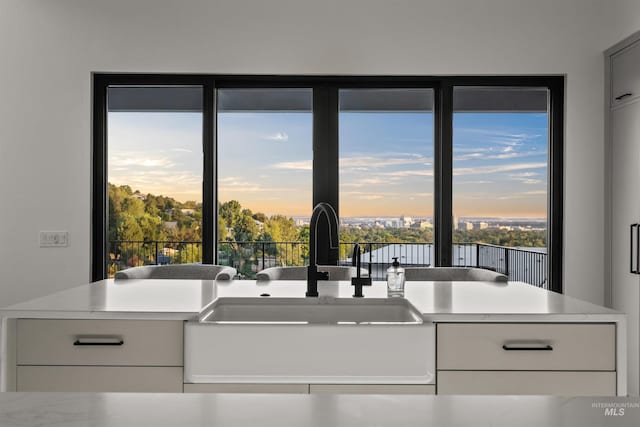 kitchen with white cabinets and sink