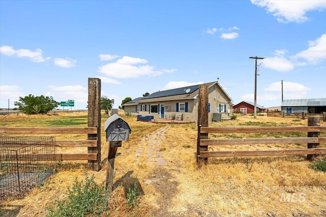 view of front of house with solar panels