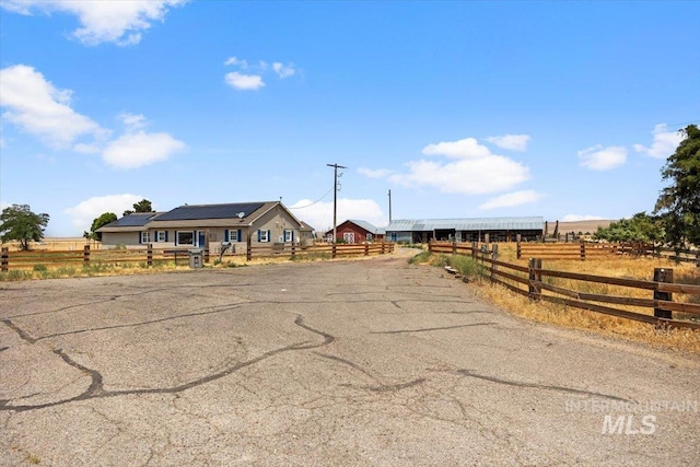 view of street with a rural view